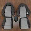 1990-1997 Nissan 300ZX Coupe Leather Seat Kit - Black & Stone - Front seat upholstery with console id cover