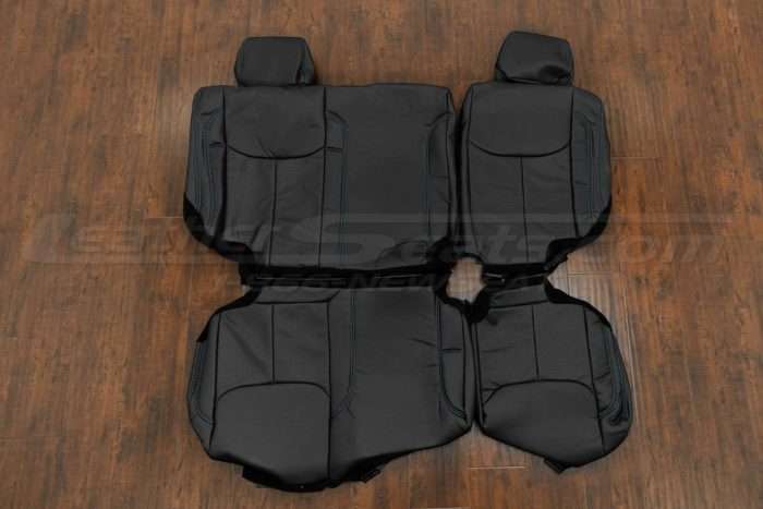 Jeep Wrangler Leather Upholstery Kit - Black & Piazza Blue - Rear seat upholstery