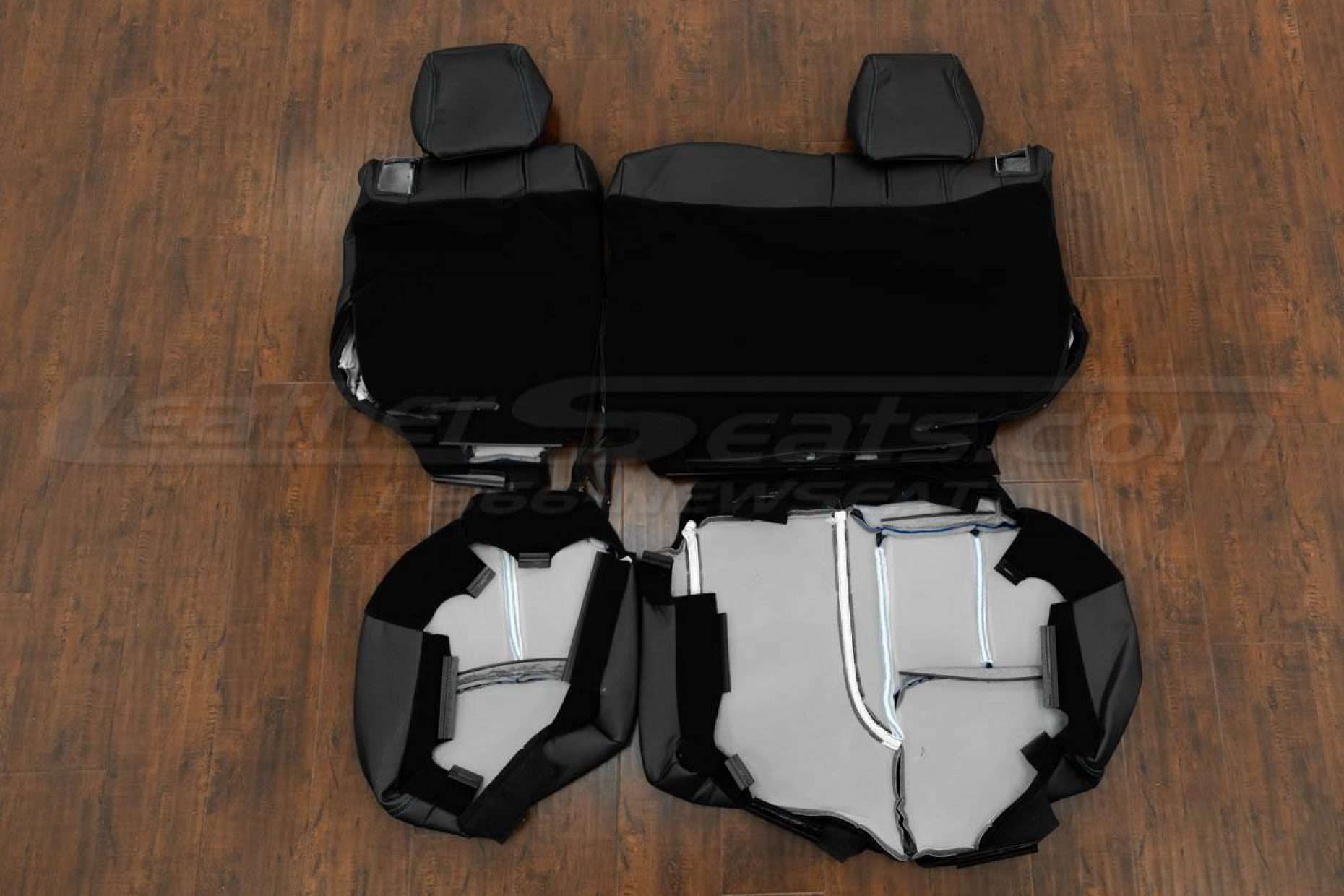 Back view of rear seat upholstery