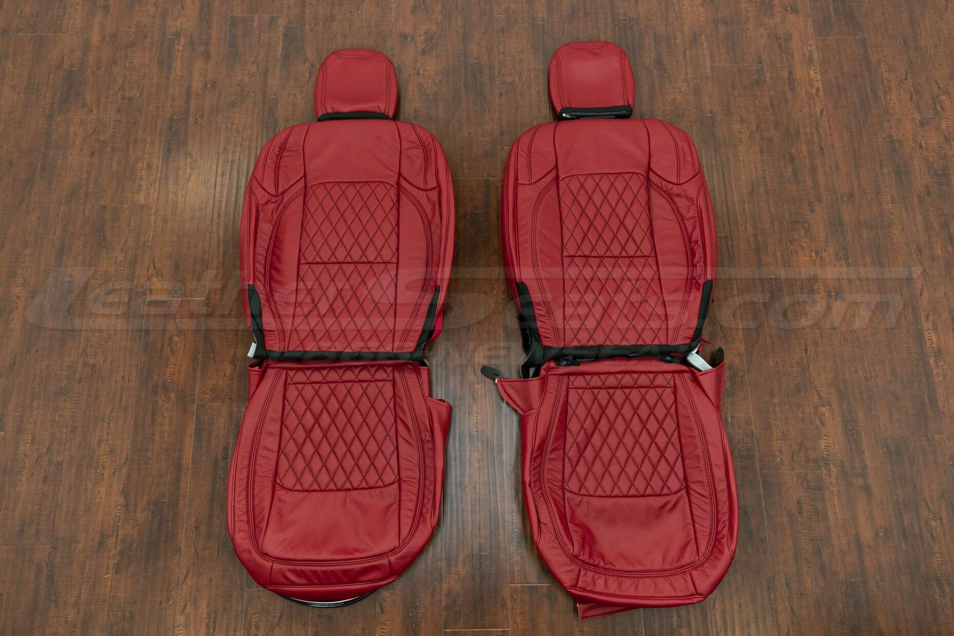 Jeep Wrangler JL Leather Seats - CNC Diamond Inserts - Cardinal - Front seat upholstery
