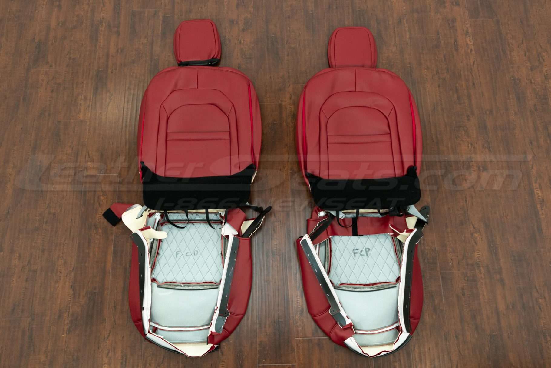 Back view of front seats