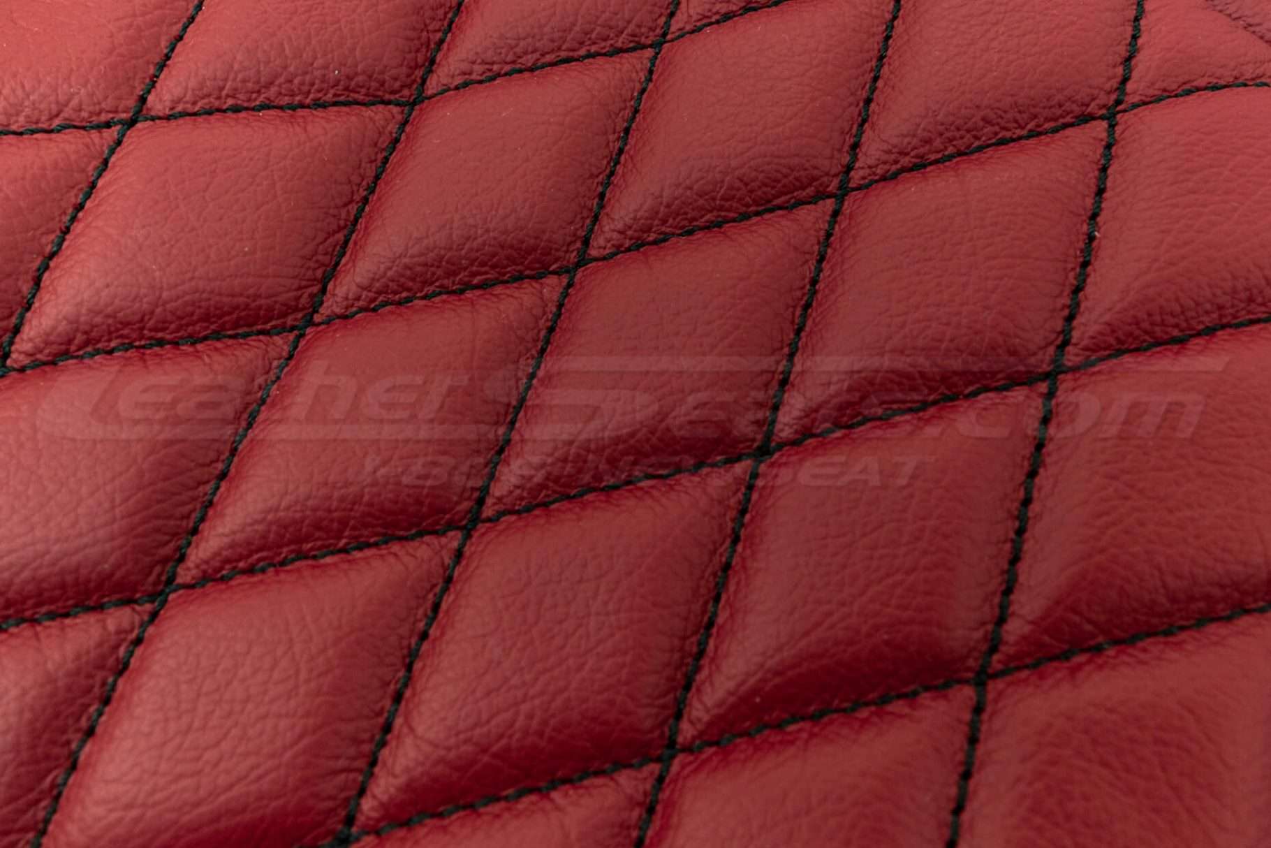 Close-up side view of diamond quilted inserts