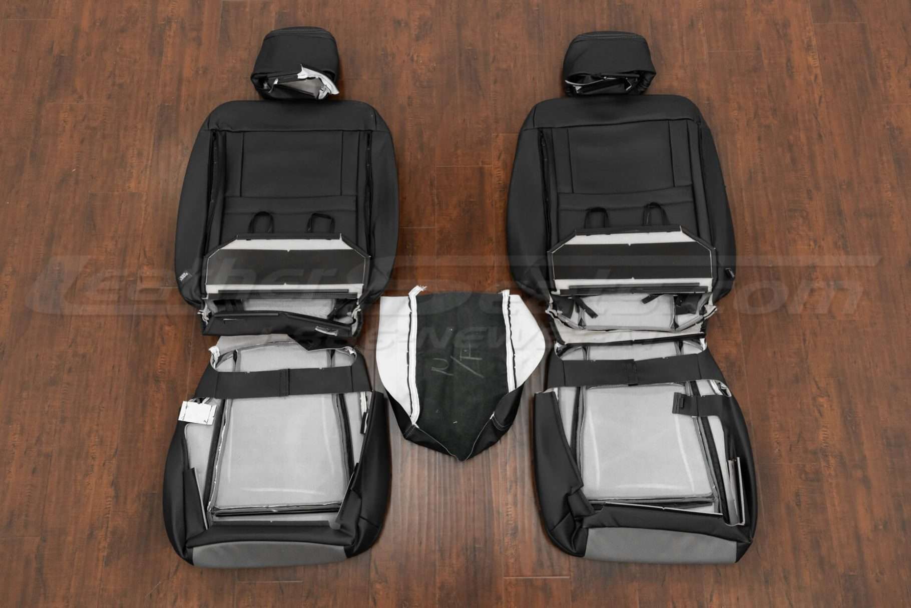 Back view of front seat upholstery