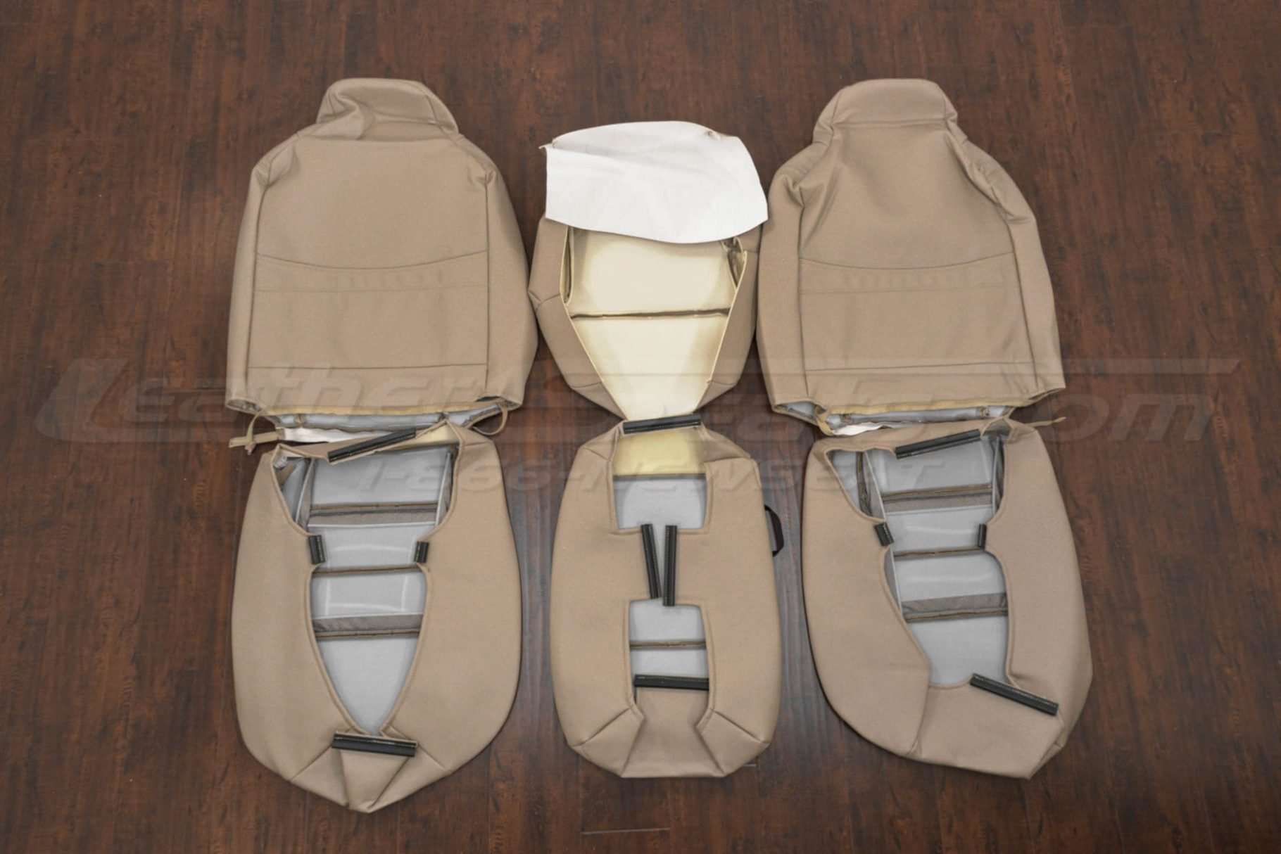 Back view of front seats and console