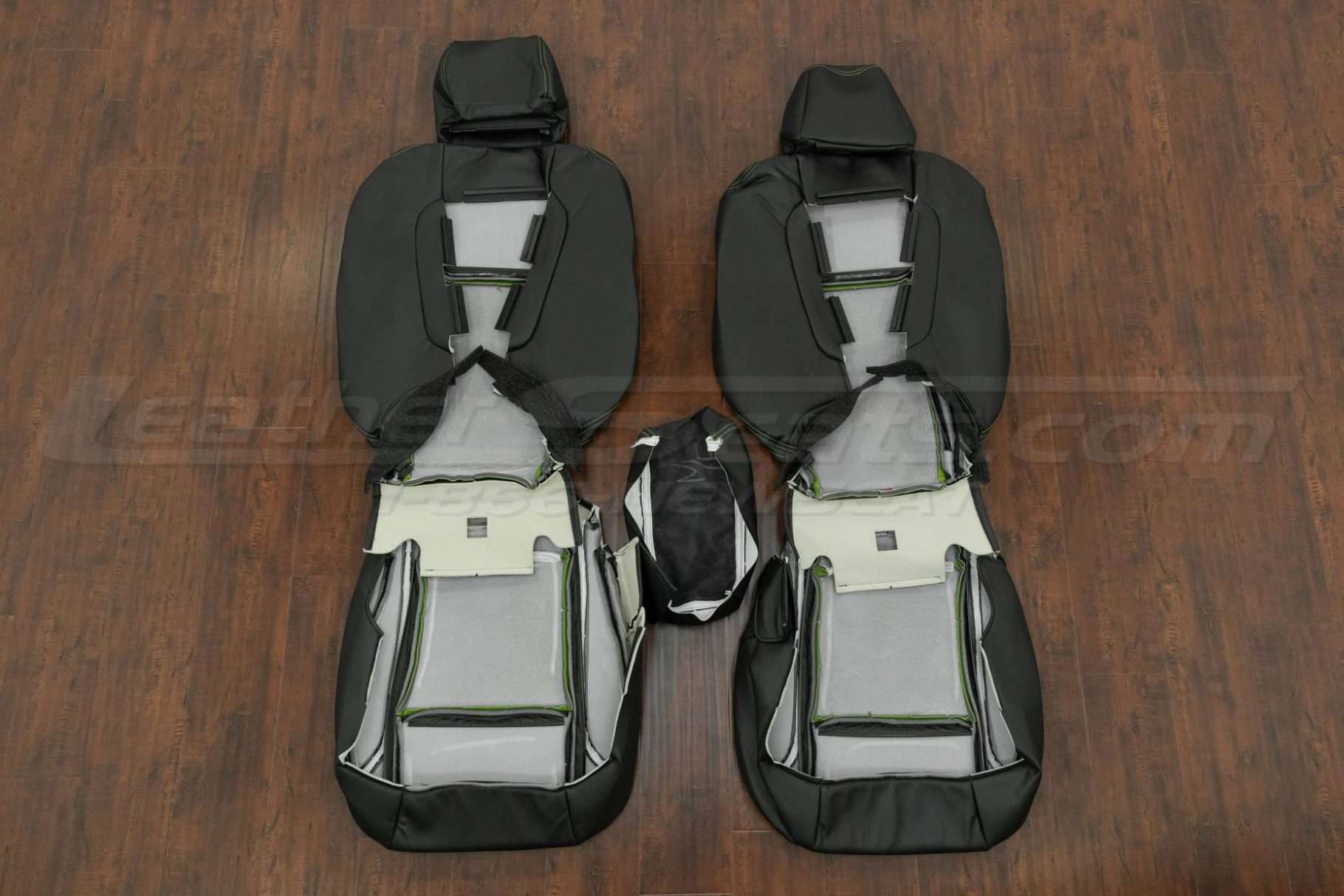 Back view of front seat upholstery