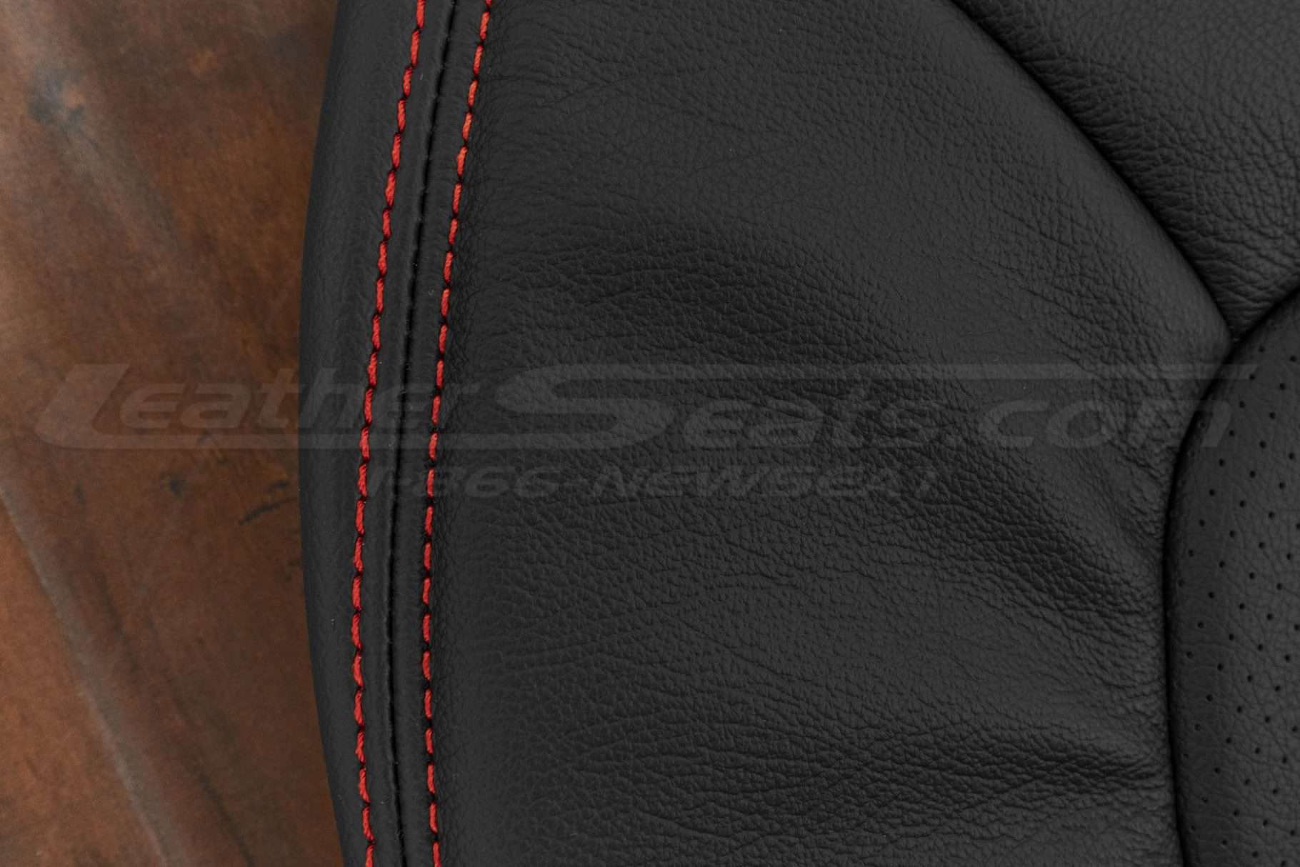 Headrest double-stitching close-up