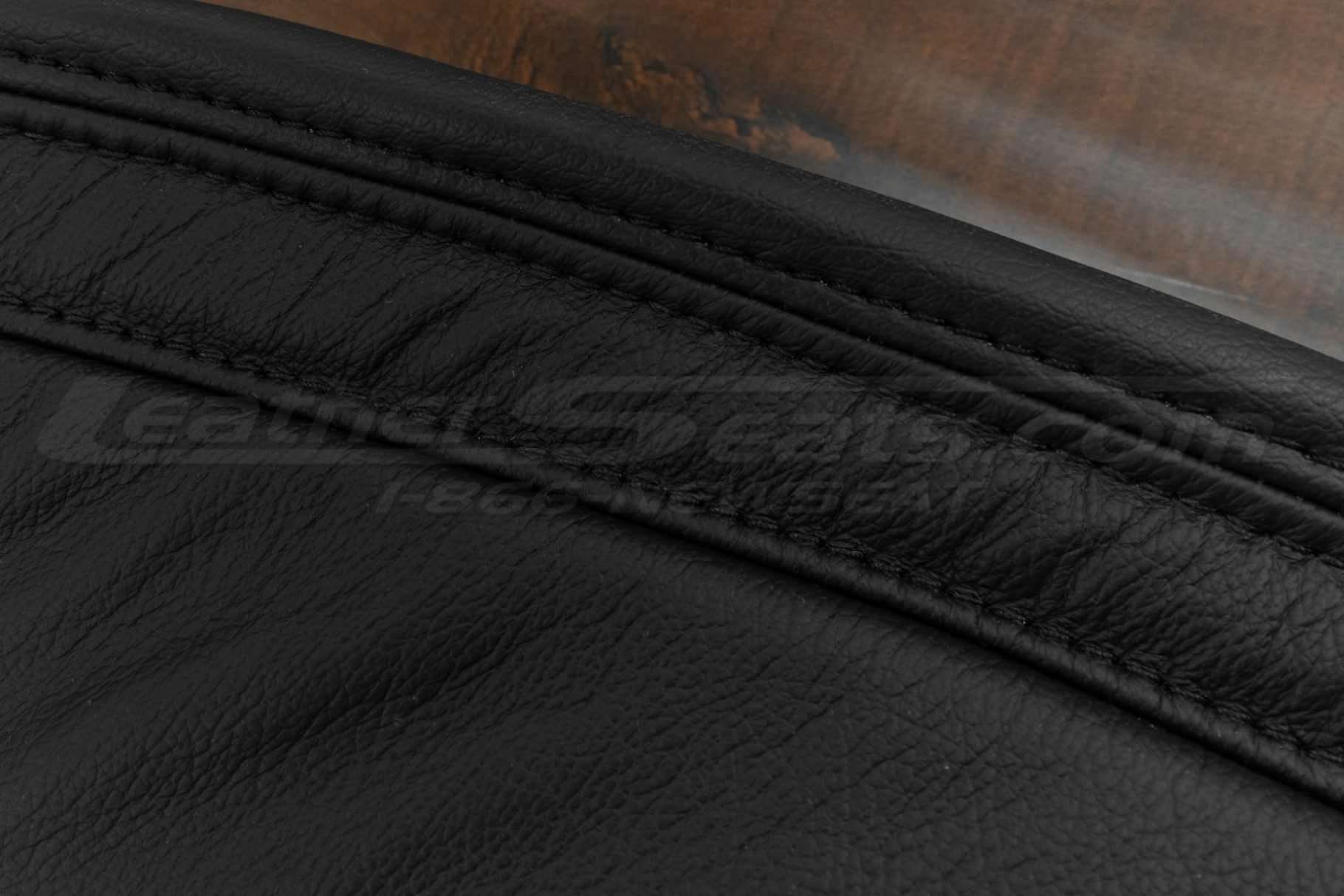Black double-stitching close-up