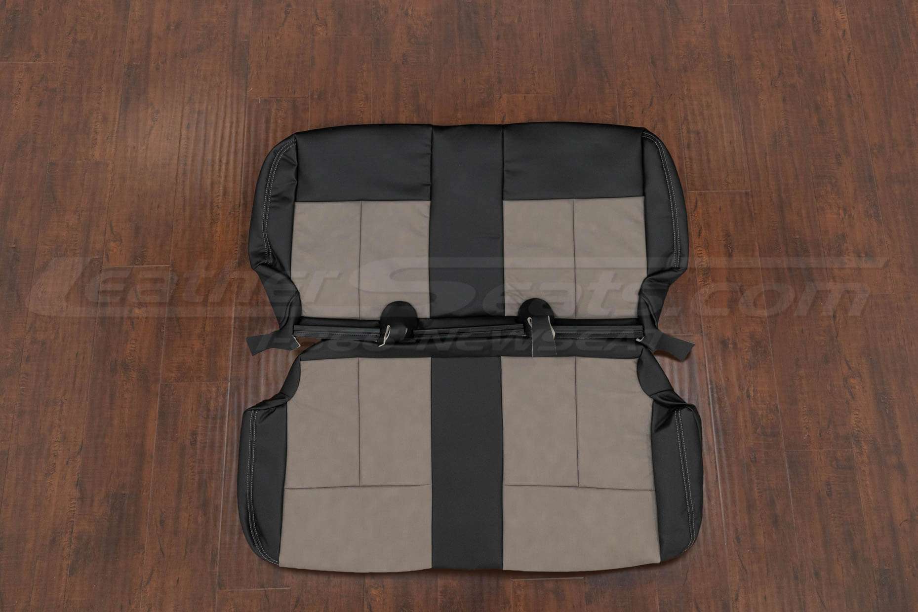 Jeep Wrangler Leather Seat Kit - Black & Slate - Rear seat upholstery