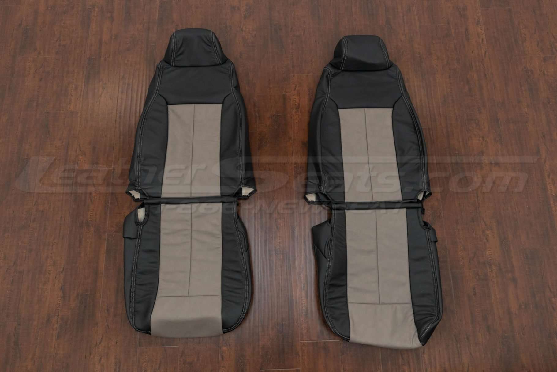 2003-2006 Jeep Wrangler JL Leather Seat Kit - Black & Slate - Front seat upholstery