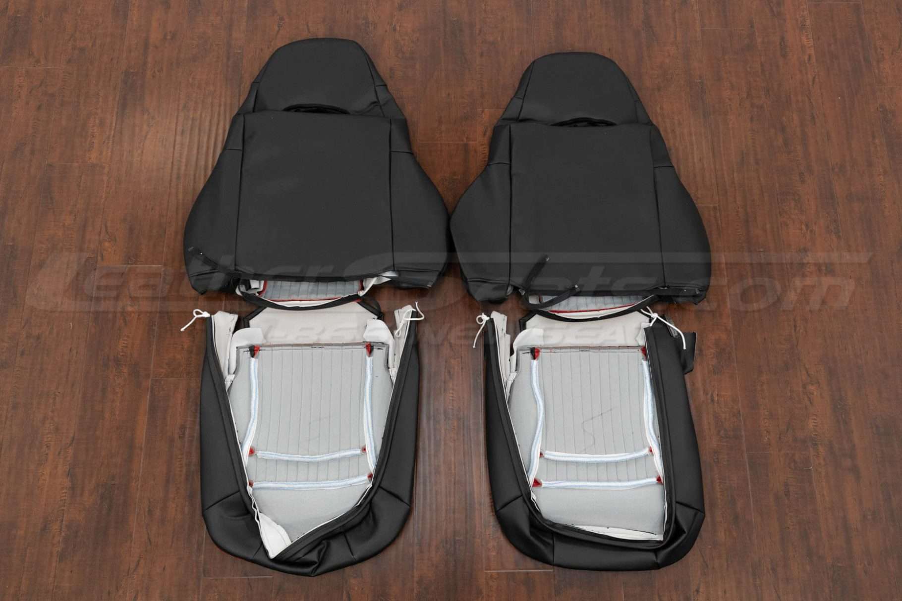 Back view of front seat upholstery
