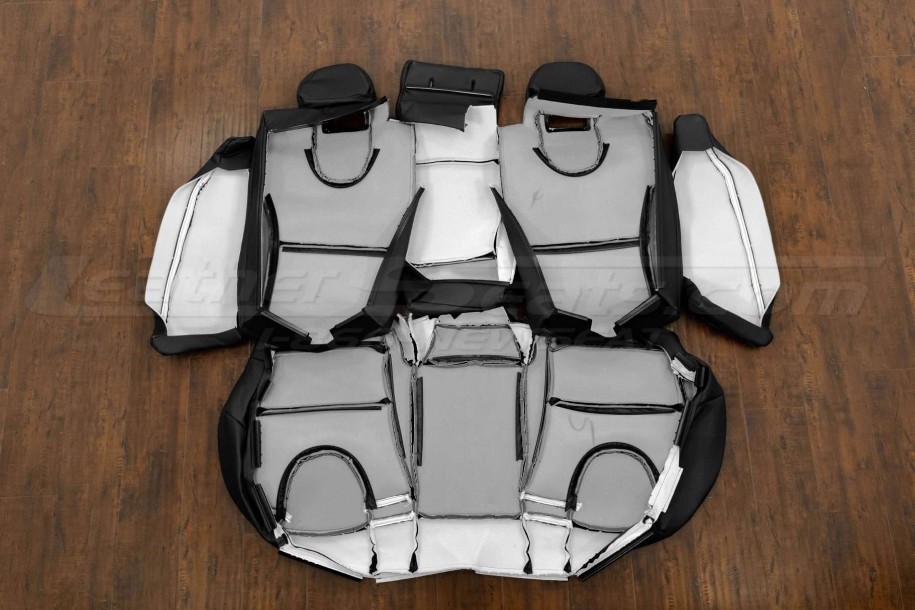 Back view of rear seat upholstery and bolsters