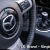 LS Brand Single-Tone steering wheel cover with contrasting stitching