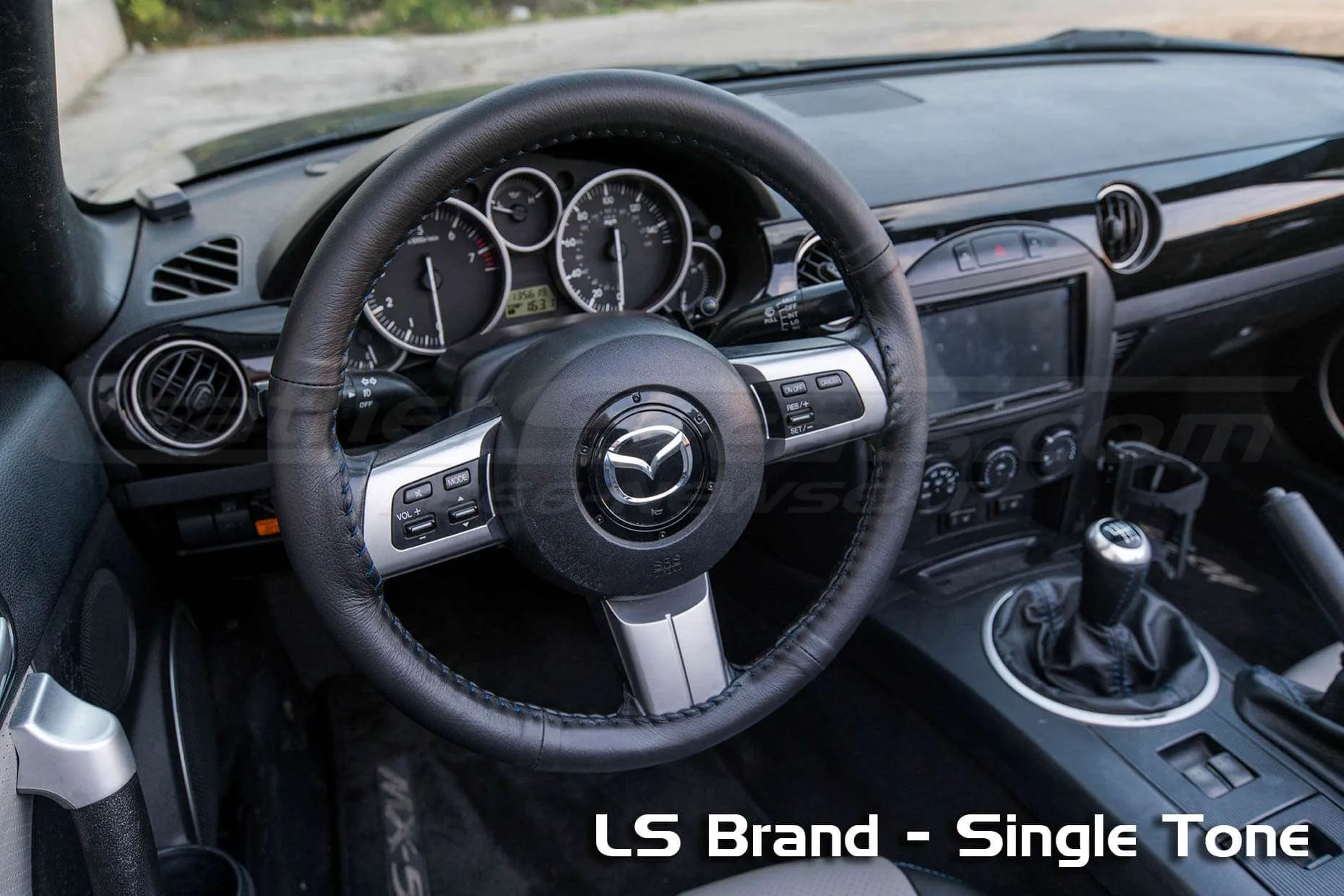 Mazda Miata LS Brand steering wheel cover - Black