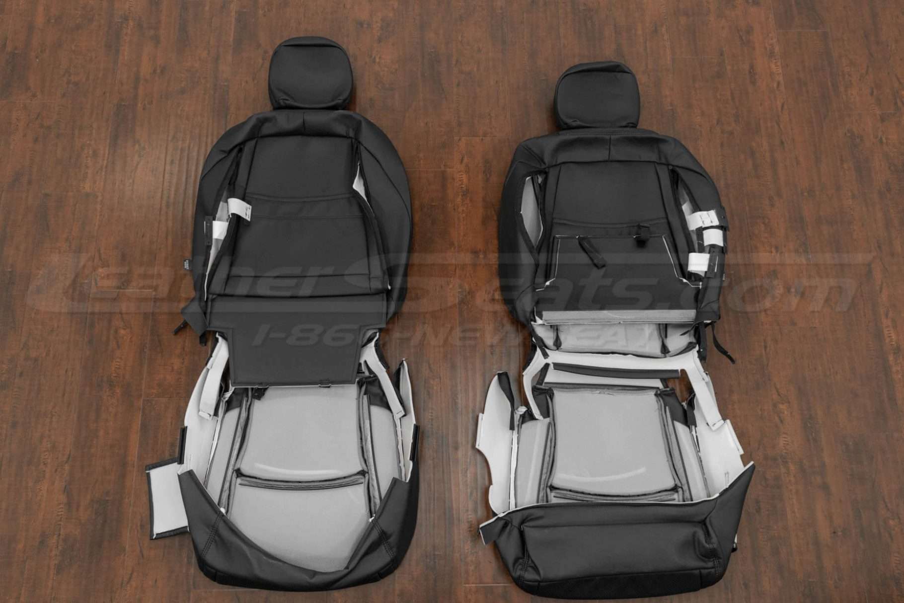 Back view of front seat upholstery