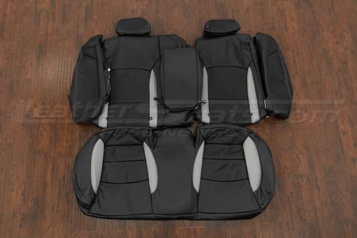 Kia Optima Sedan Leather Seat Kit - Black & Ash - Rear seat upholstery w/ armrest and bolsters