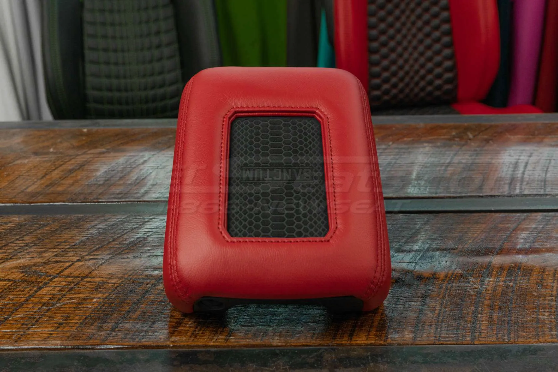 Red phone charging Jeep console