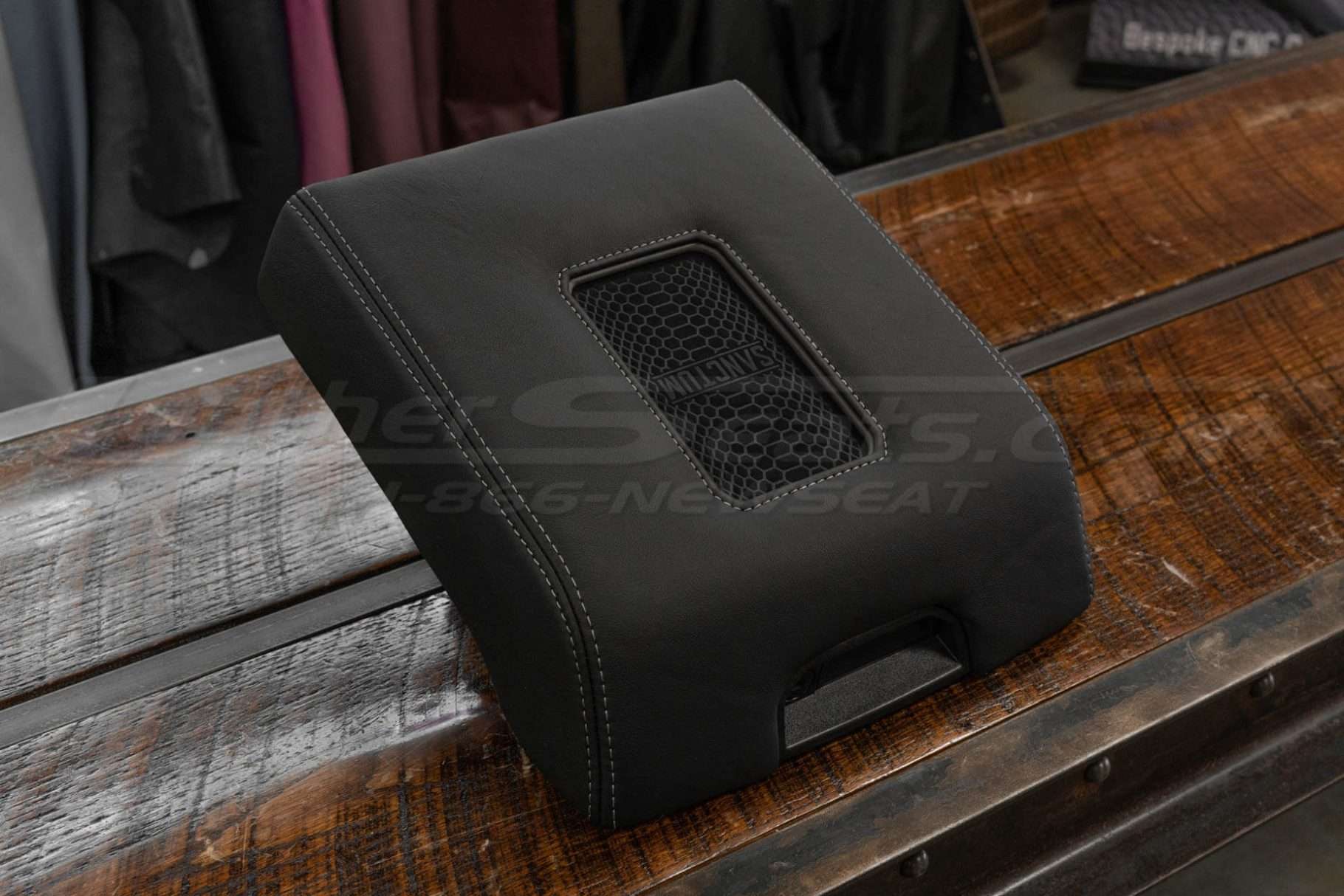 Black & White Ford Wireless Charging console