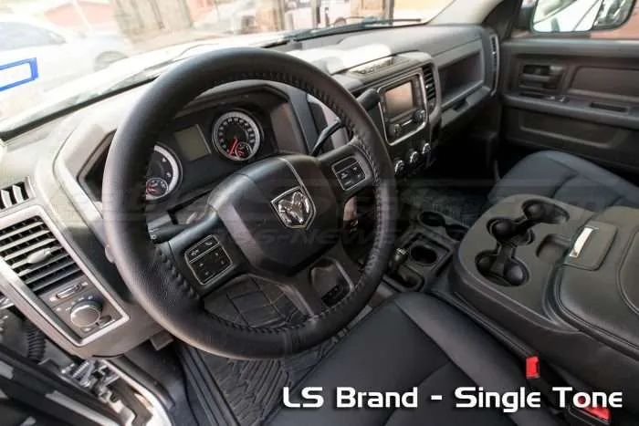 Dodge Ram Black Leather Steering Wheel wrap
