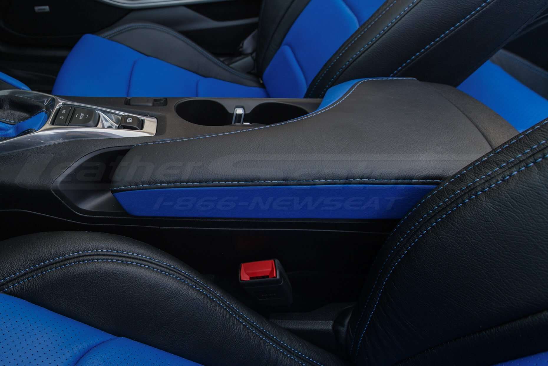 Two-Tone leather console lid cover for Camaro