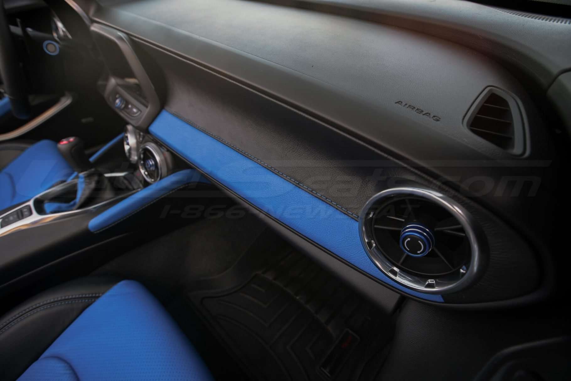 Custom two-tone leather dash insert