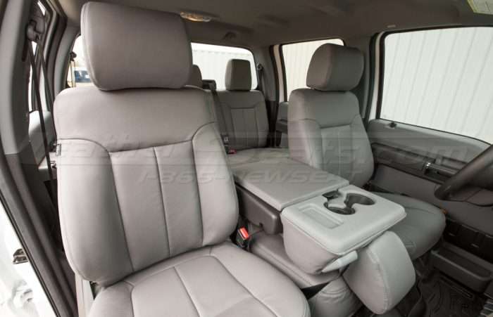 Ford Superduty Installed Leather Seats - Lapis - Front backrest up front passenger seats