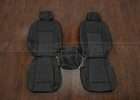 Ford F-150 Quilted Leather Seats - Black - Front seat upholstery with console cover