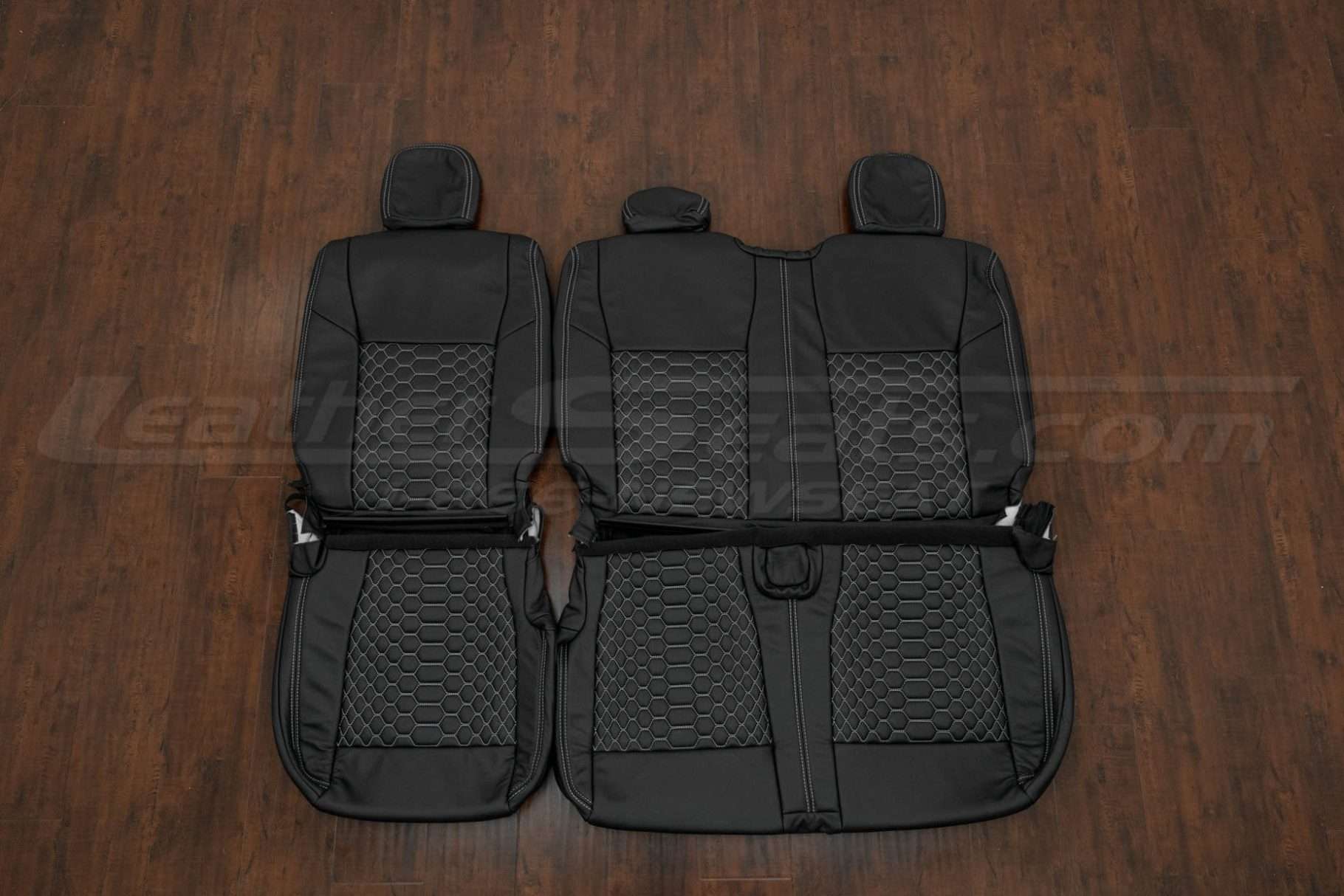 Ford F-150 Installed Quilted Leather Seats - Black - Rear seat upholstery