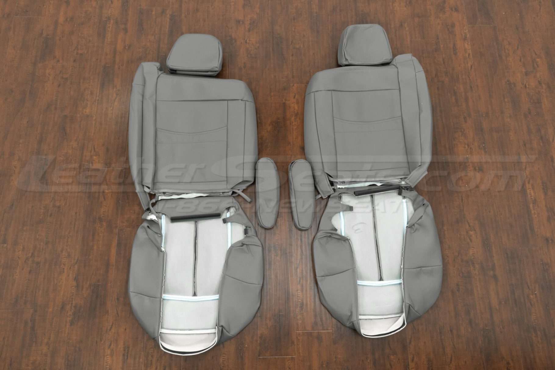 Back view of front seat upholstery & Armrests