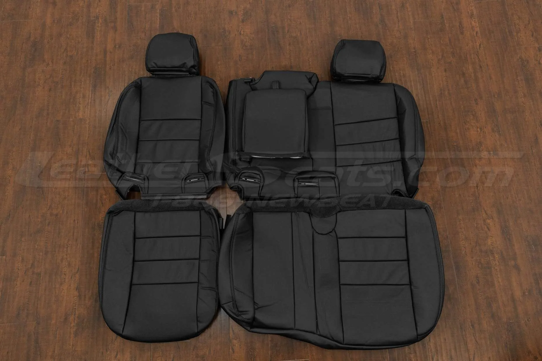 Hummer H2 Leather Seat Kit - Black - Rear seat upholstery with armrest