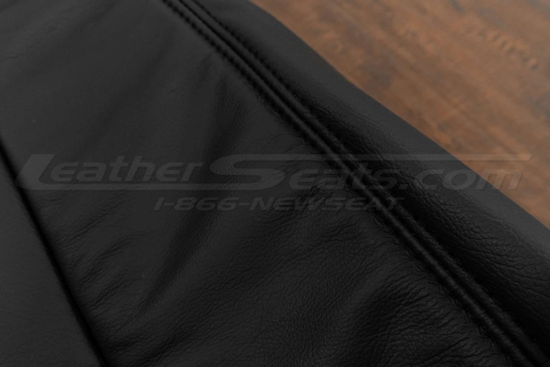 Matching black double-stitching