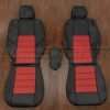 Dodge Challenger Leather Seat Kit - Black & Red - Front seat upholstery with console