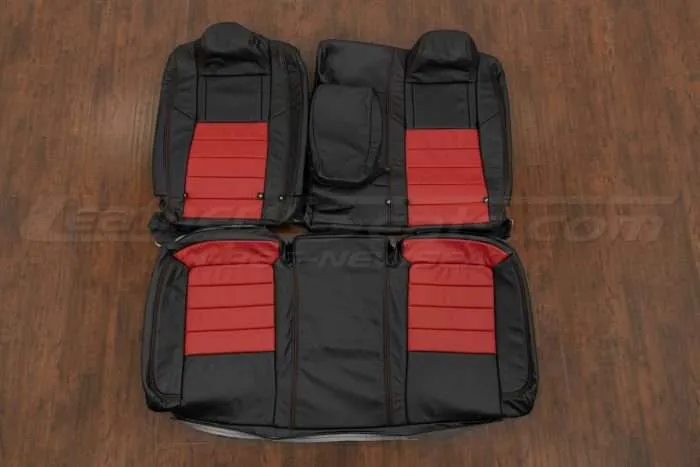 Dodge Challenger Leather Seats - Black & Red - Rear seat upholstery w/ armrest