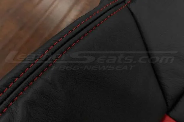 Red contrasting double-stitching