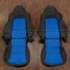 C6 Chevrolet Corvette Leather Seat Kit - Black & Cobalt - Front seat upholstery