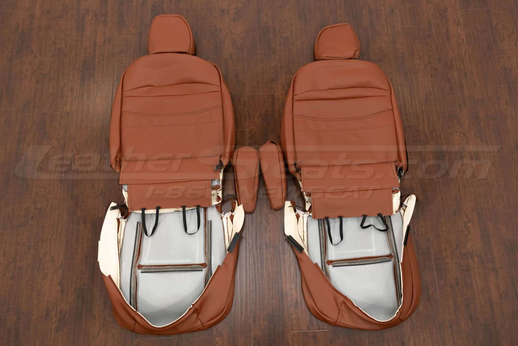 back view of front seat upholstery