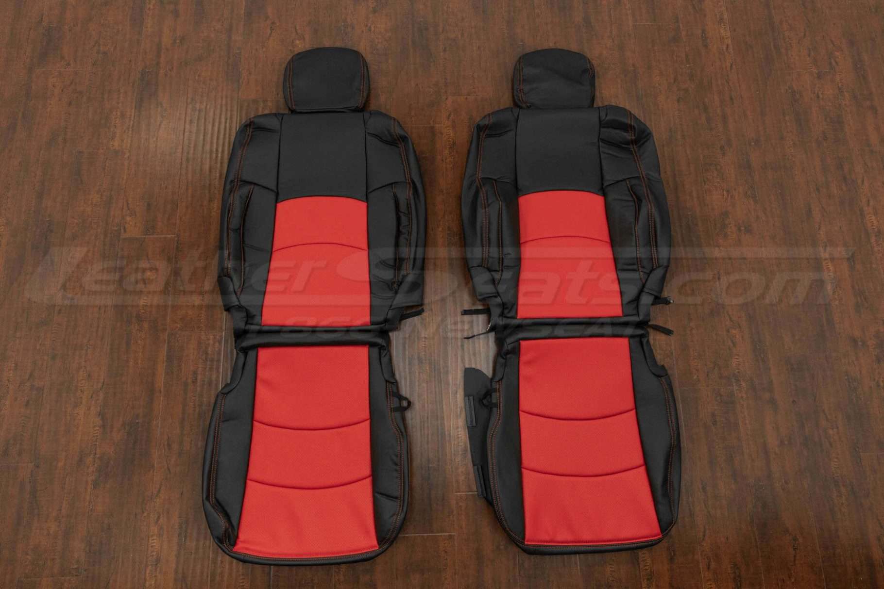 Dodge Ram Leather Seat Kit - Black & Bright Red - Front seat upholstery