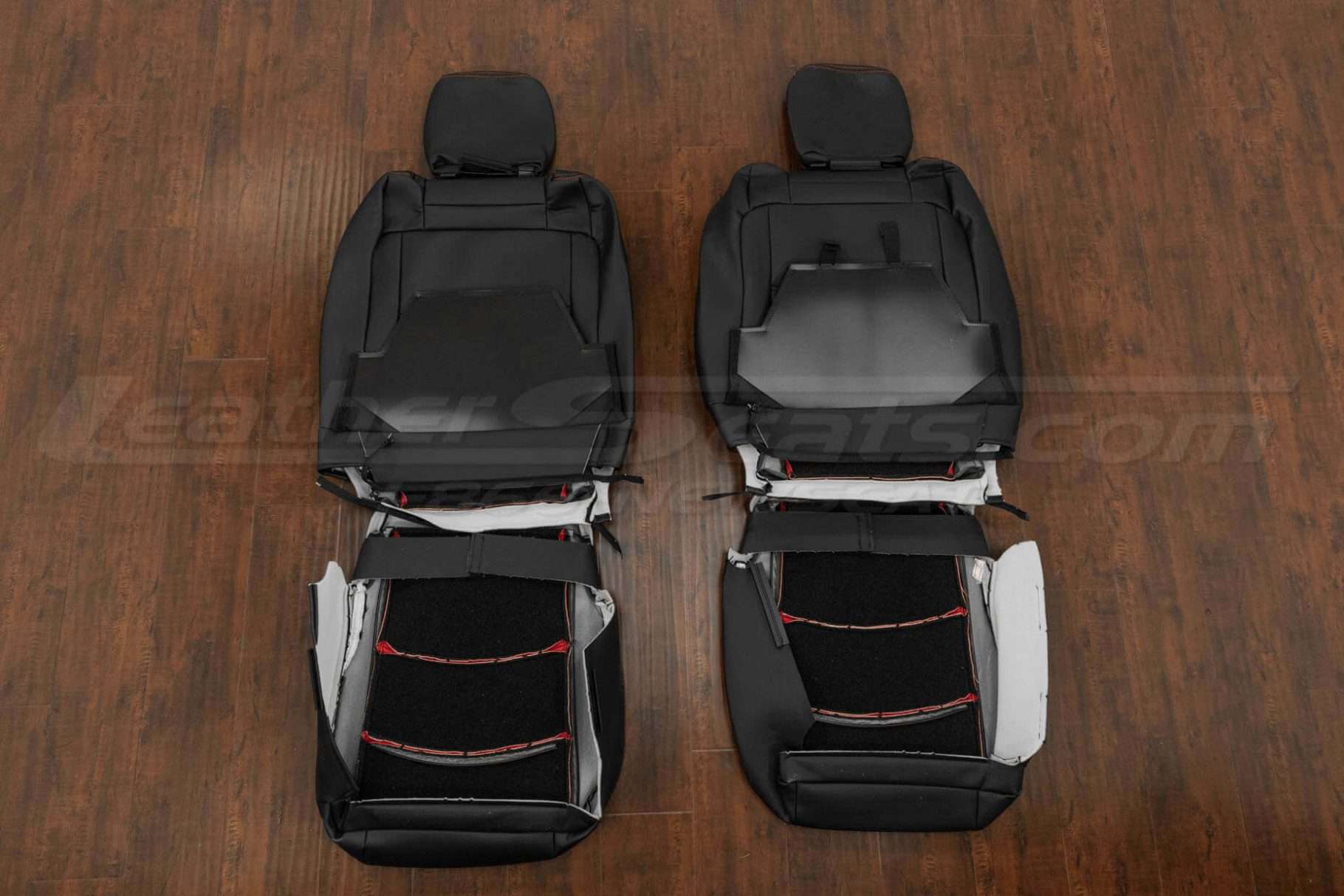 Back view of front seat upholstery