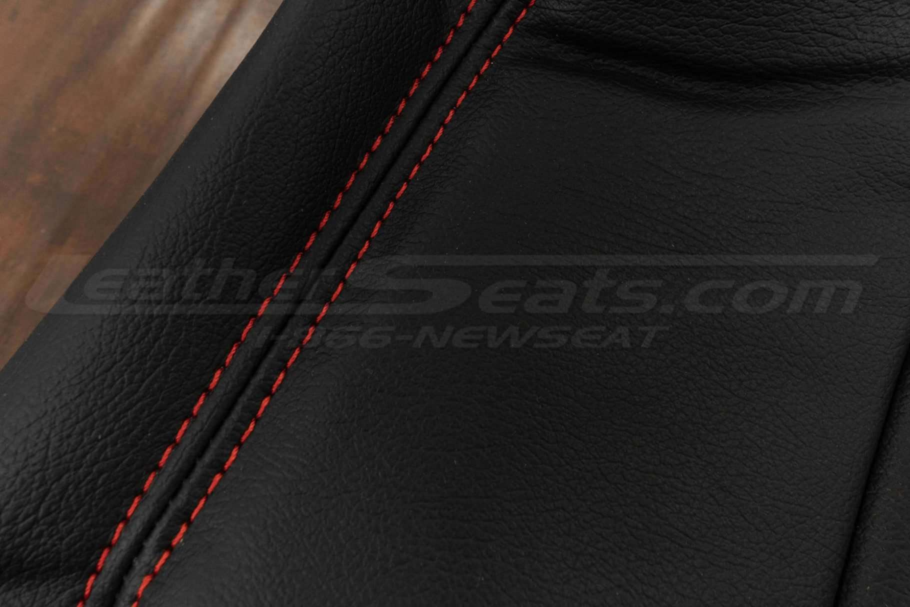 Contrasting double-stitching in Bright Red