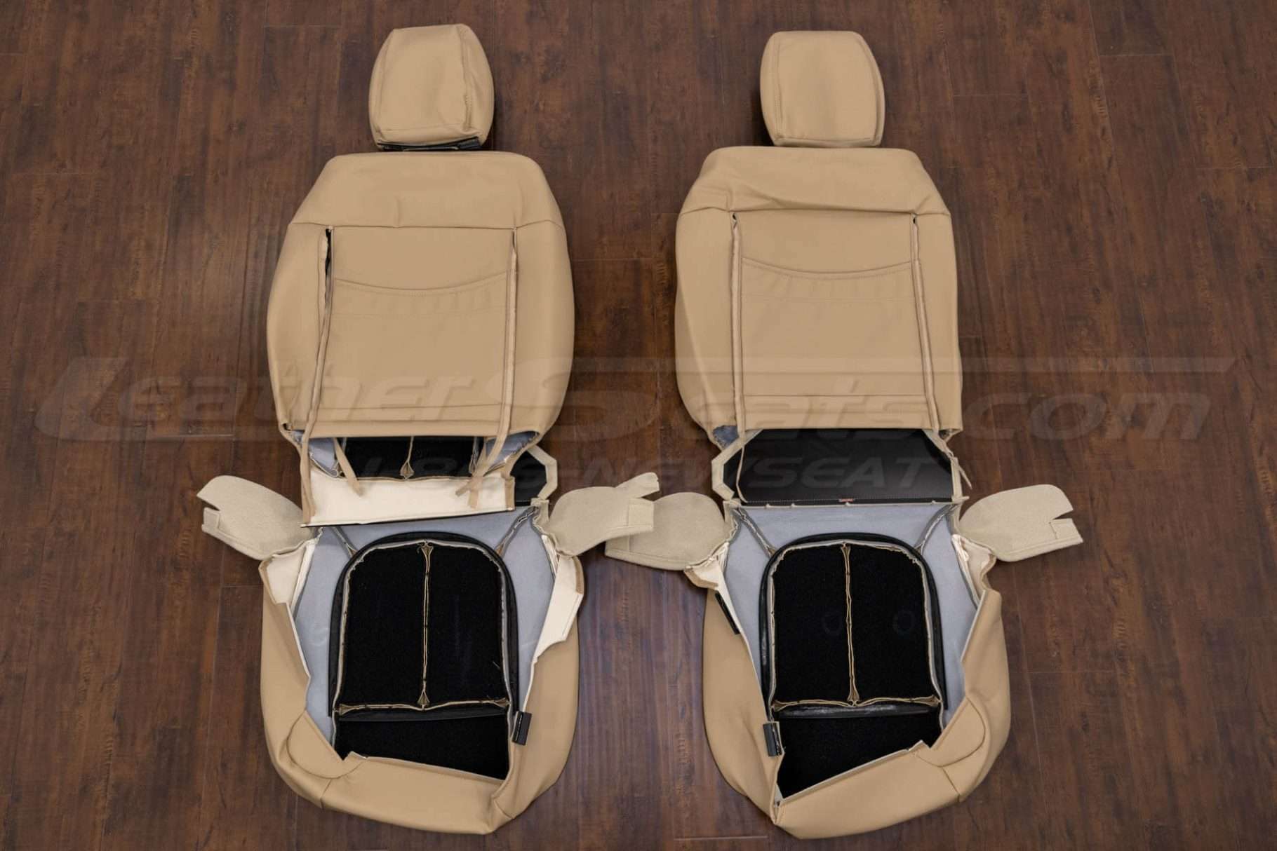 Back view of front seat upholstery
