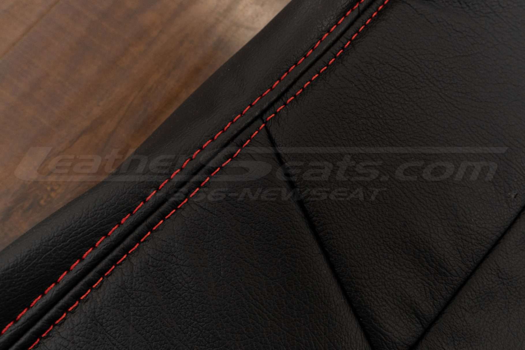 Contrasting double-stitching in Bright Red