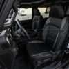 Jeep Wrangler JL Installed Leather Seats - Black with Grey Wings - Front seat hero shot