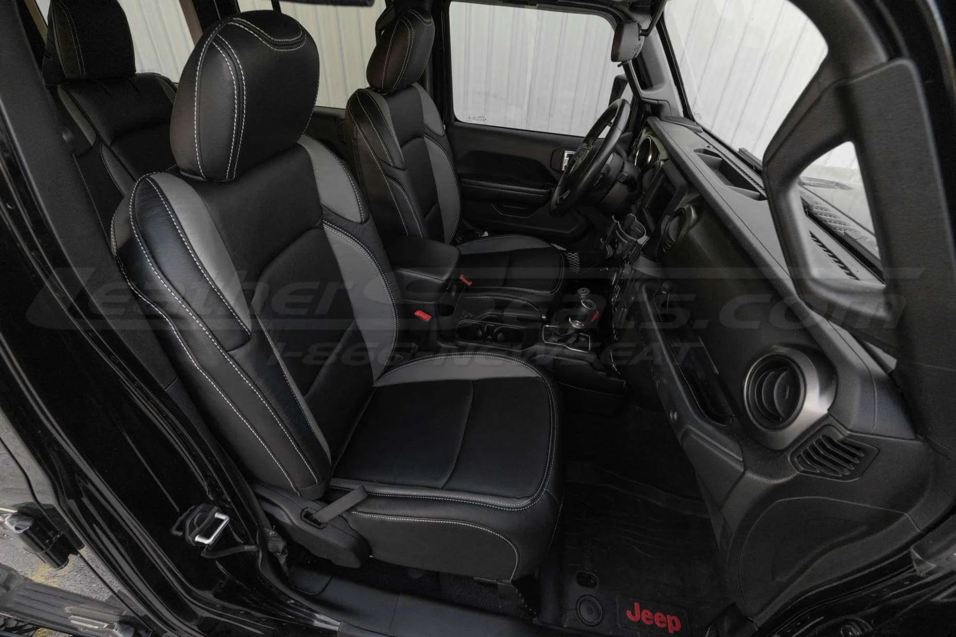 Passenger Side Jeep Wrangler Leather Seats - Alternative angle