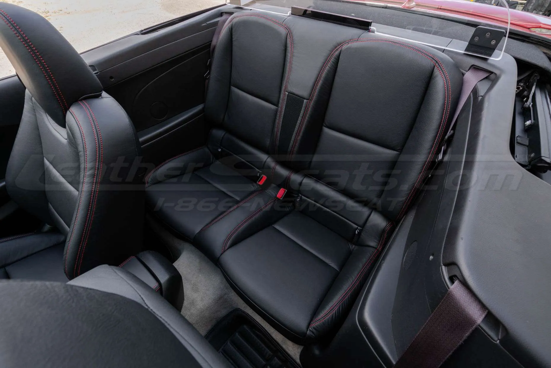 Chevrolet Camaro Leather Seats - Black - Rear seat from driver's side