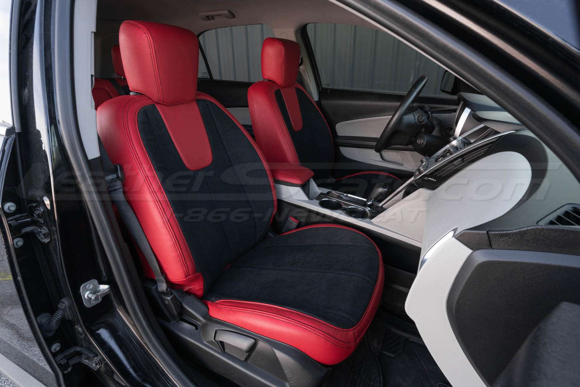 Chevrolet Equinox Installed Leather Seats - Red & Black - Front Passenger seats
