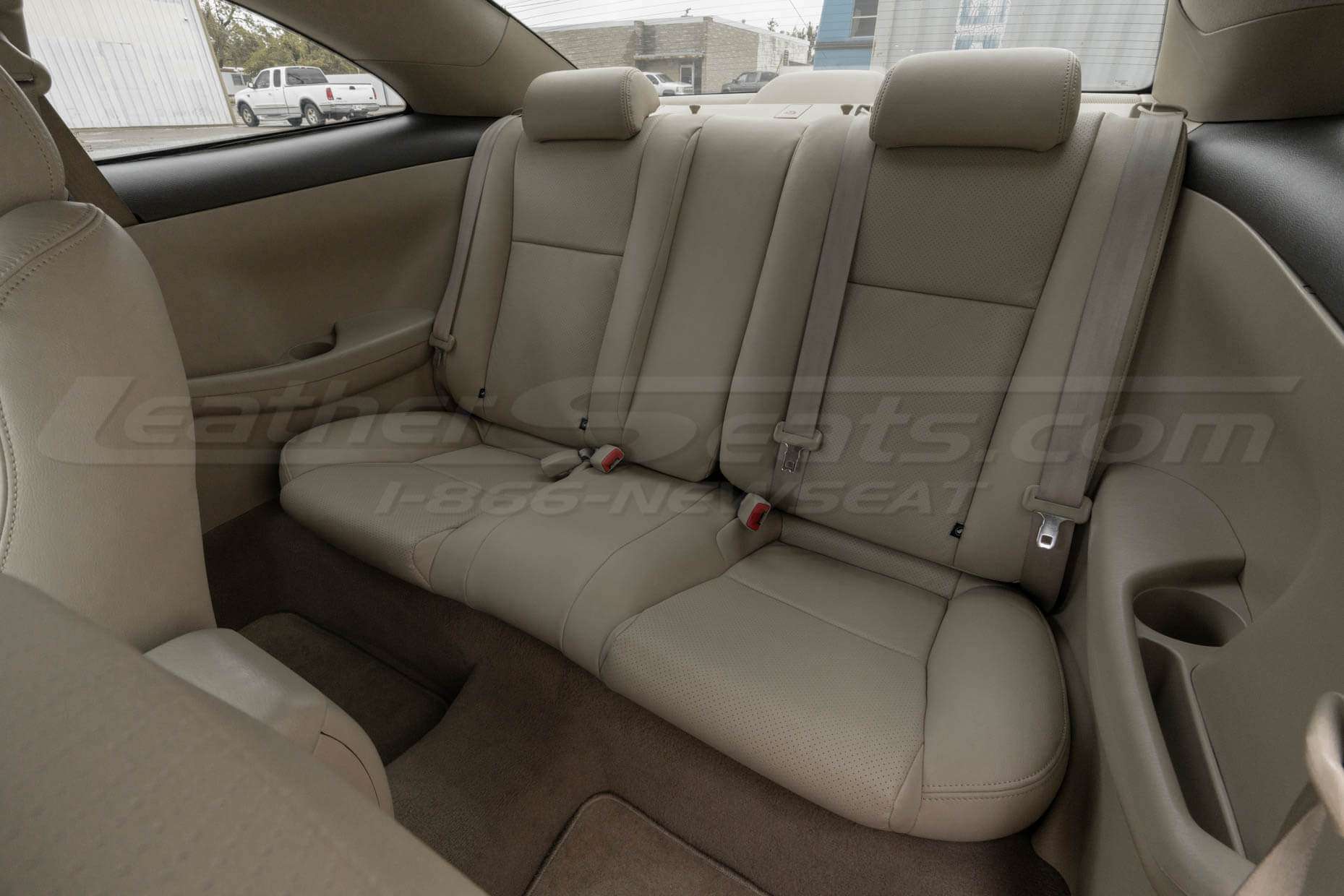 04-09 Toyota Solara Installed Leather Seats - Ivory - Rear seats from driver's side