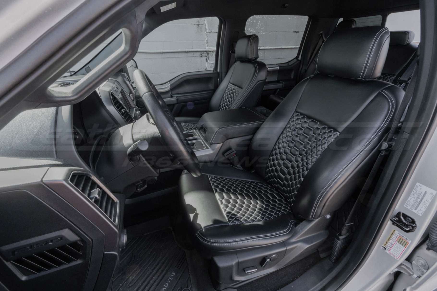 Ford F150 Supercab Installed Quilted Lather Seats - Black - Front drivers seat