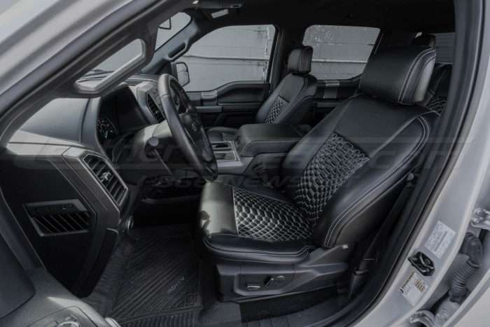 Ford F150 Supercab Installed Quilted Lather Seats - Black - Front drivers seat