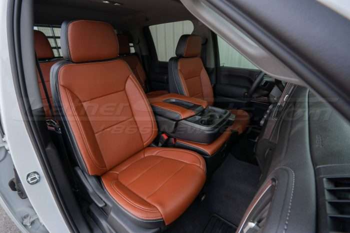 Chevy Silverado Installed Leather Seats - Front passenger altnerative view