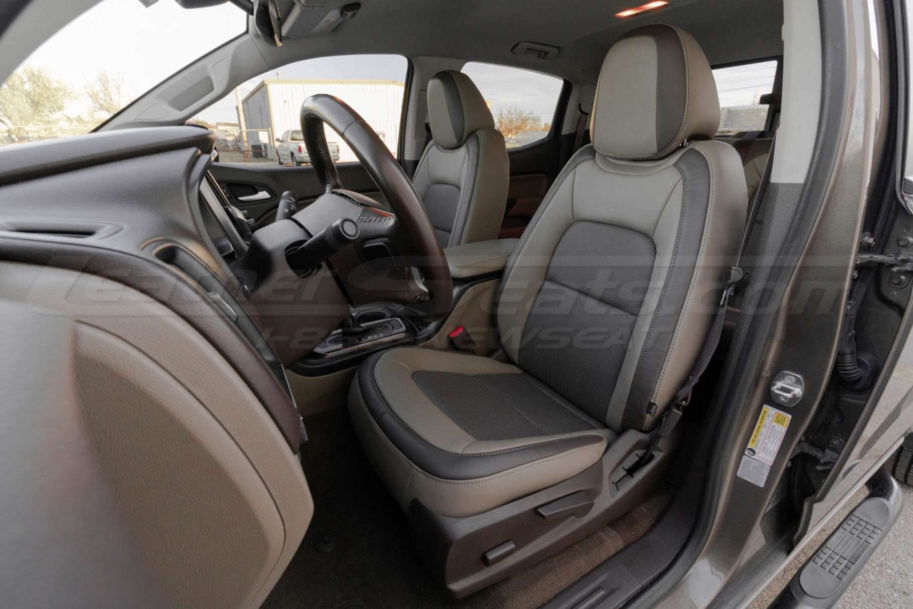 GMC Canyon Installed Leather Seats - Bristol & Java - Front drver seat hero