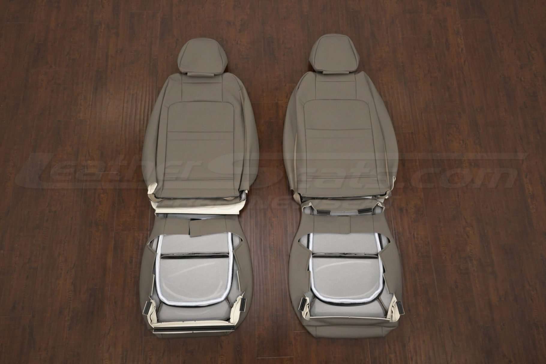 Back view of front seat upholstery